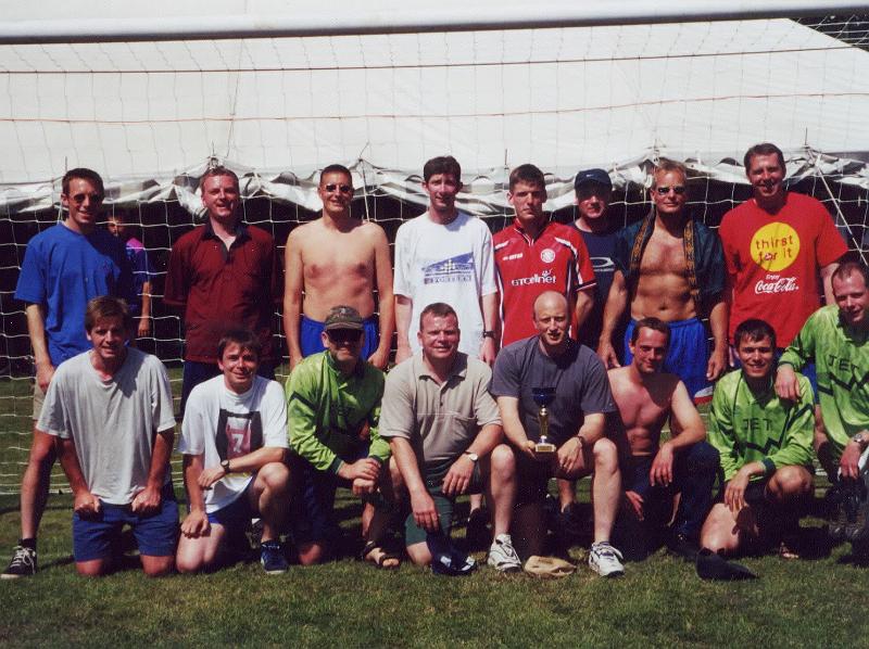 Belgium 16-19 June 2000.JPG -  Geraint Apps,  Geoff Broughton,  Dave Probert,  Paul Nixon,  Jon Wright,  Des Cook,  Dave Sutton,  Gary Nixon Keith Vincent, Stuart McIntyr,  Garry Siddall,  Ian Wall,  Bob Brooks,  Alex Gabersick,  Joe Singleton, Ed Apps  